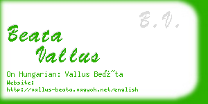 beata vallus business card